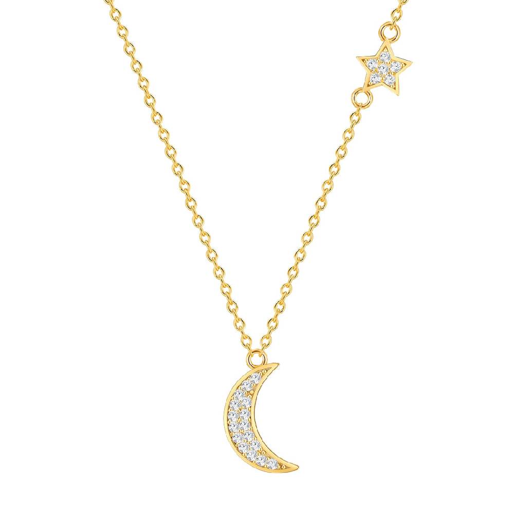 Rafaela Donata Kette mit Anhänger Sterling Silber gelbgold Zirkonia weiß