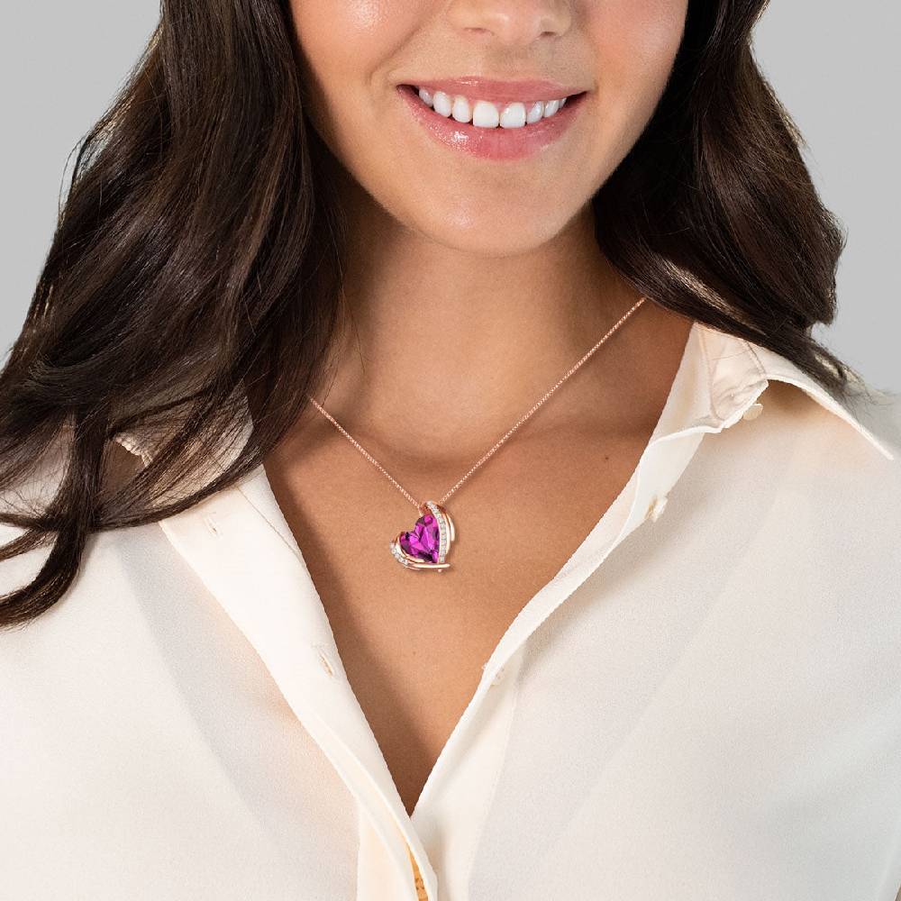 Rafaela Donata Kette mit Anhänger Sterling Silber roségold verziert mit Kristallen von Swarovski® amethyst weiß Outlet