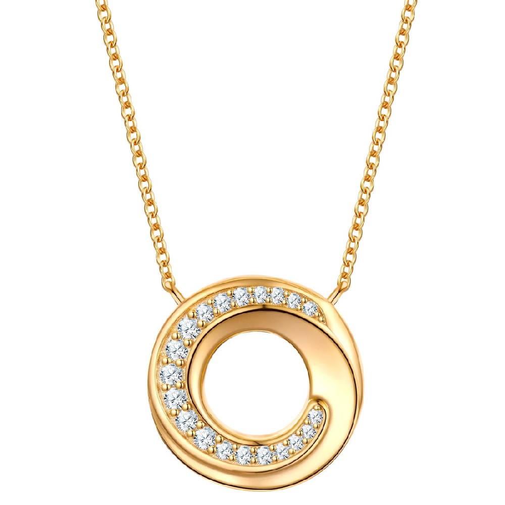 Rafaela Donata Kette mit Anhänger Sterling Silber gelbgold Zirkonia weiß