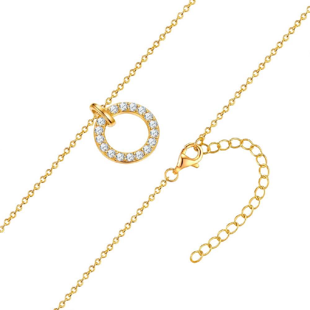 Rafaela Donata Kette mit Anhänger Sterling Silber gelbgold Zirkonia weiß Online