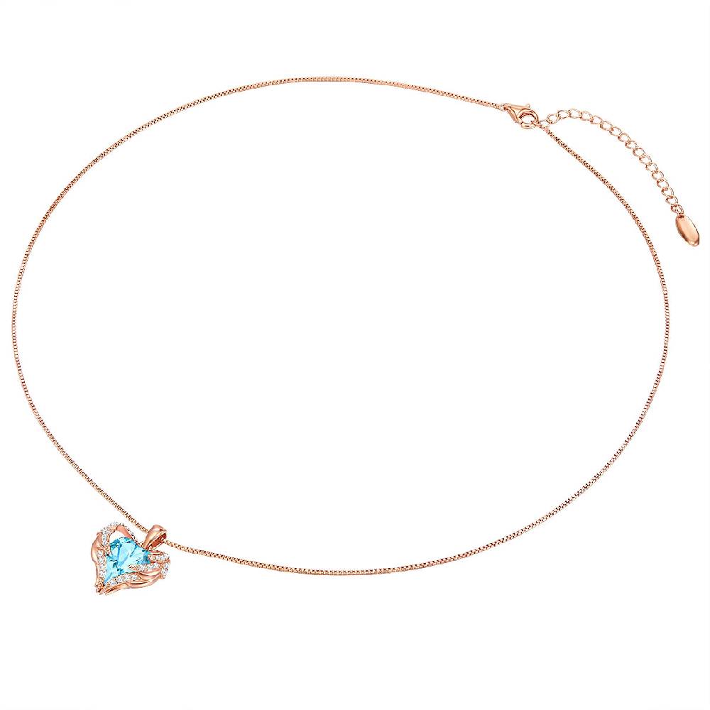 Rafaela Donata Kette mit Anhänger Sterling Silber roségold verziert mit Kristallen von Swarovski® aquamarin weiß Schlussverkauf