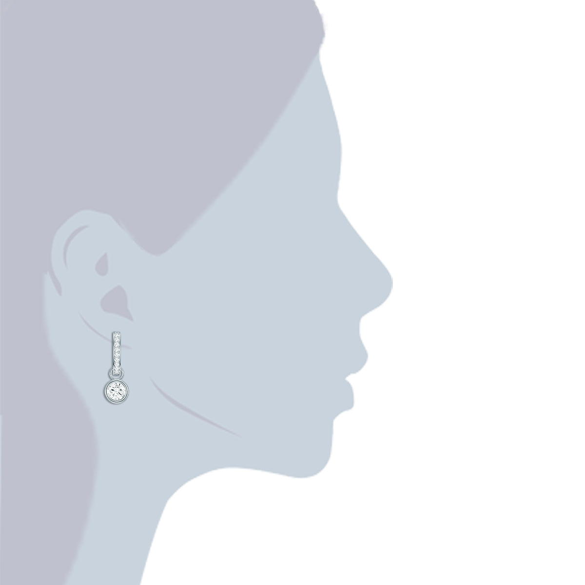 Rafaela Donata Creolen Sterling Silber Zirkonia weiß im Angebot