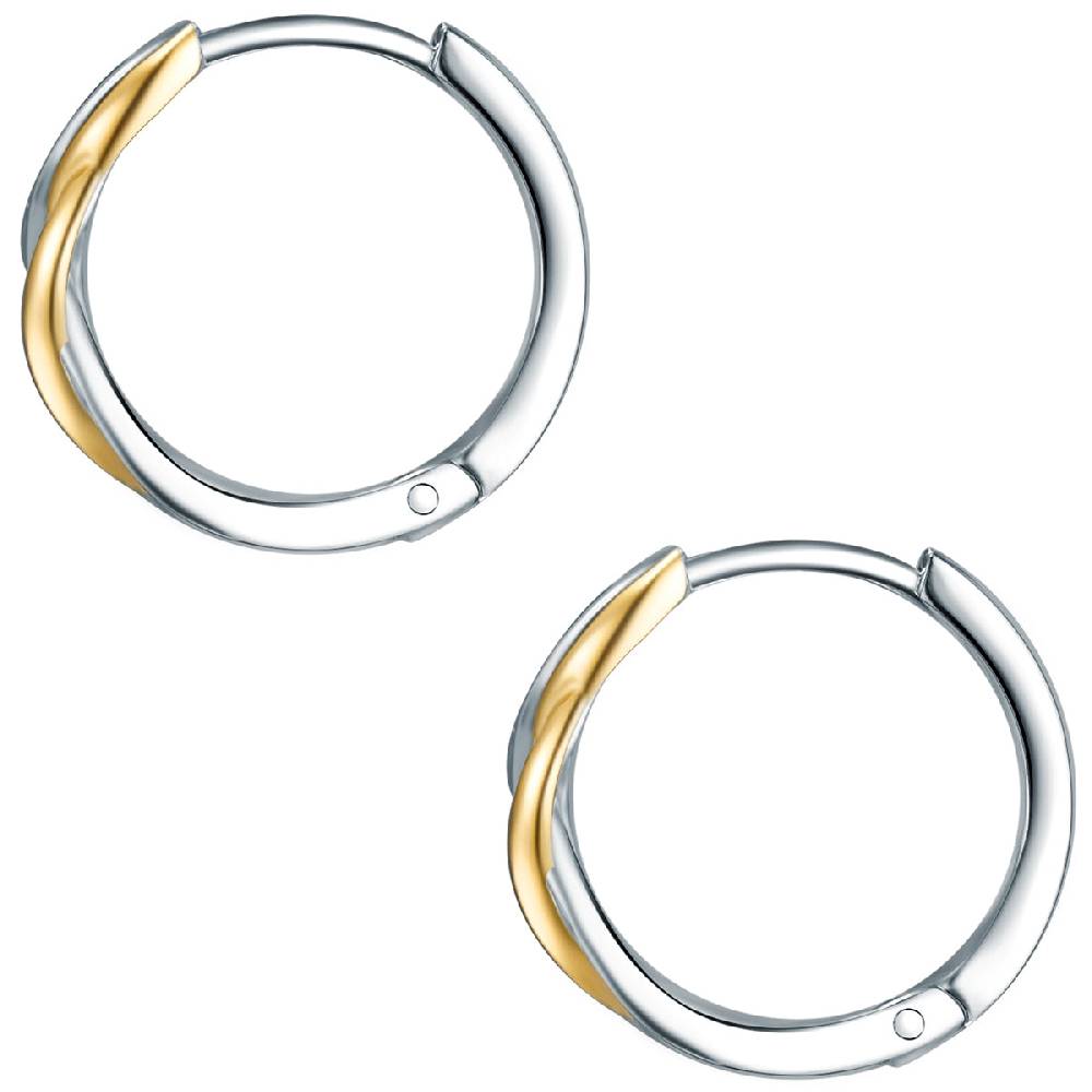 Rafaela Donata Creolen Sterling Silber bi-Color Zirkonia weiß Outlet