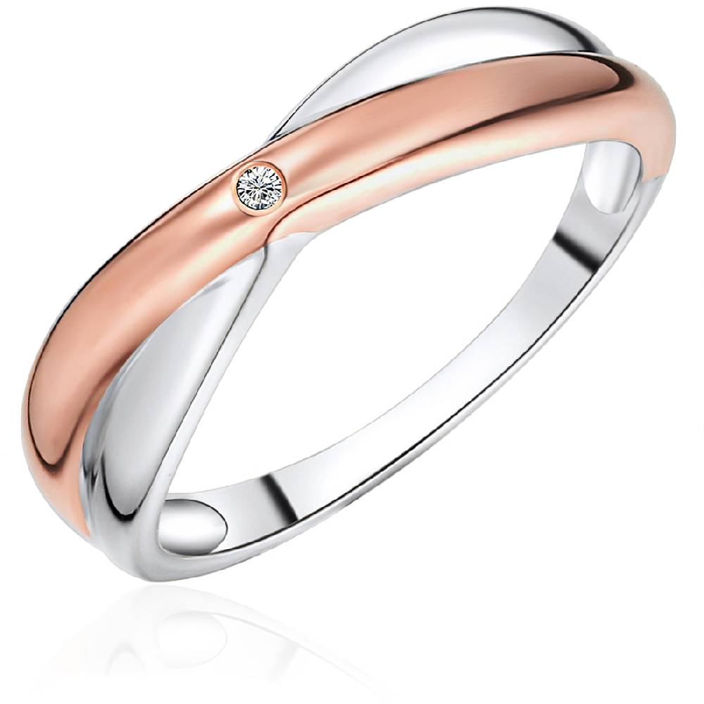 Rafaela Donata Ring Sterling Silber bi-Color Diamant weiß