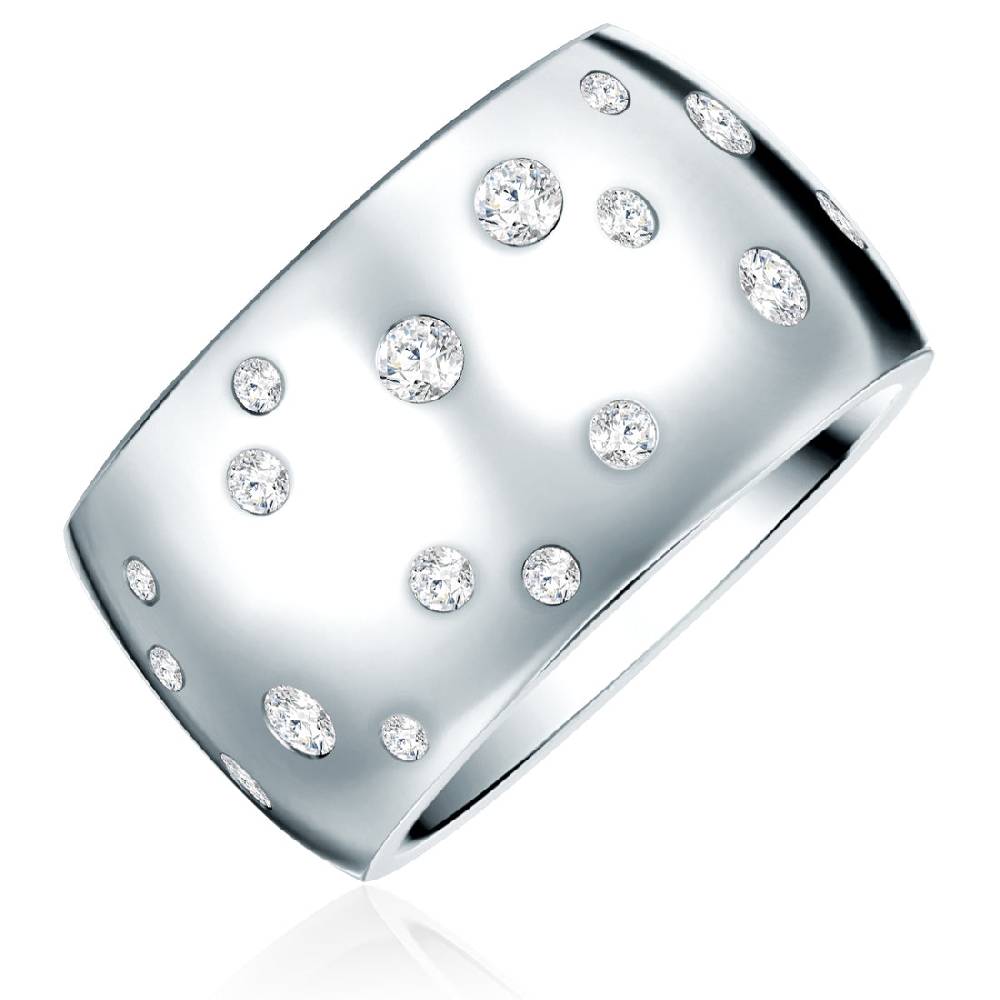 Rafaela Donata Ring Edelstahl verziert mit Kristallen von Swarovski® weiß