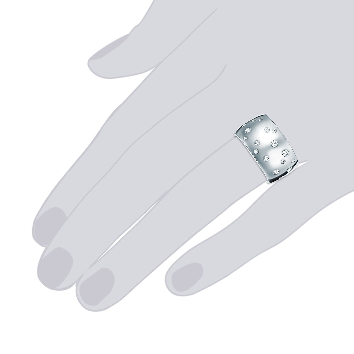 Rafaela Donata Ring Edelstahl verziert mit Kristallen von Swarovski® weiß Verkauf