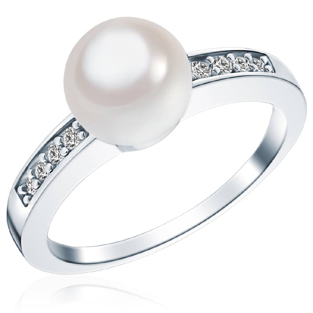 Rafaela Donata Ring Sterling Silber Südsee-Muschelkernperle weiß Zirkonia weiß