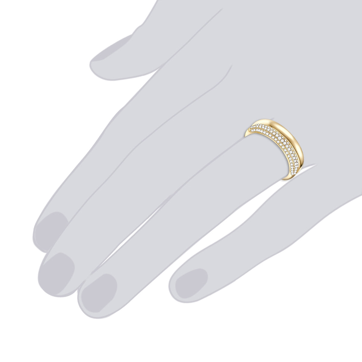 Rafaela Donata Ring Sterling Silber gelbgold Zirkonia weiß im Angebot