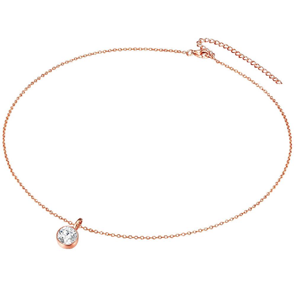 Rafaela Donata Set (Kette+Ohrstecker) Sterling Silber roségold verziert mit Kristallen von Swarovski® weiß Auslauf