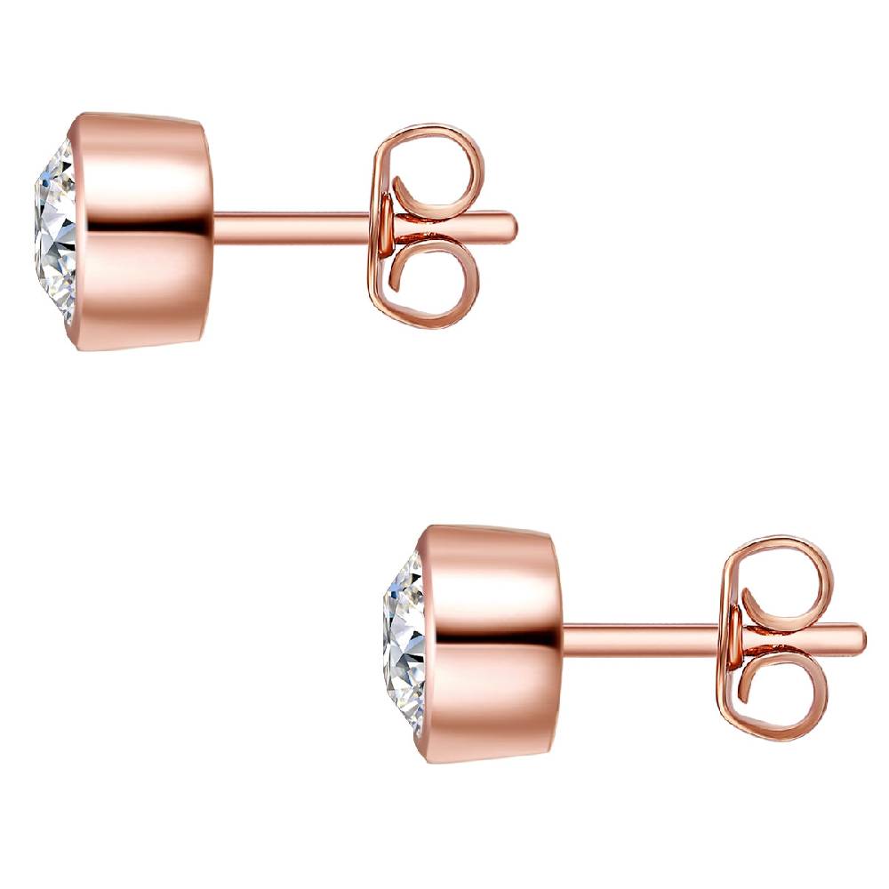 Rafaela Donata Set (Kette+Ohrstecker) Sterling Silber roségold verziert mit Kristallen von Swarovski® weiß Auslauf