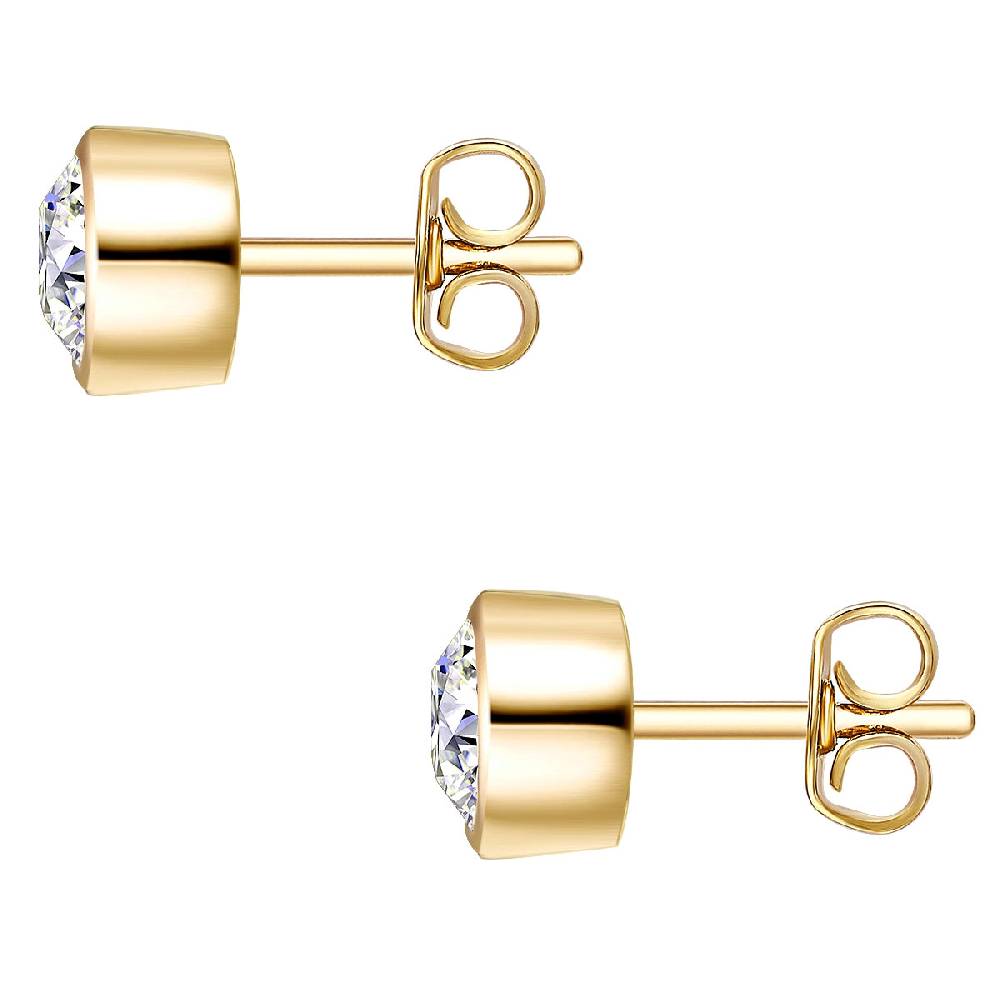Rafaela Donata Set (Kette+Ohrstecker) Sterling Silber gelbgold verziert mit Kristallen von Swarovski® weiß im Angebot