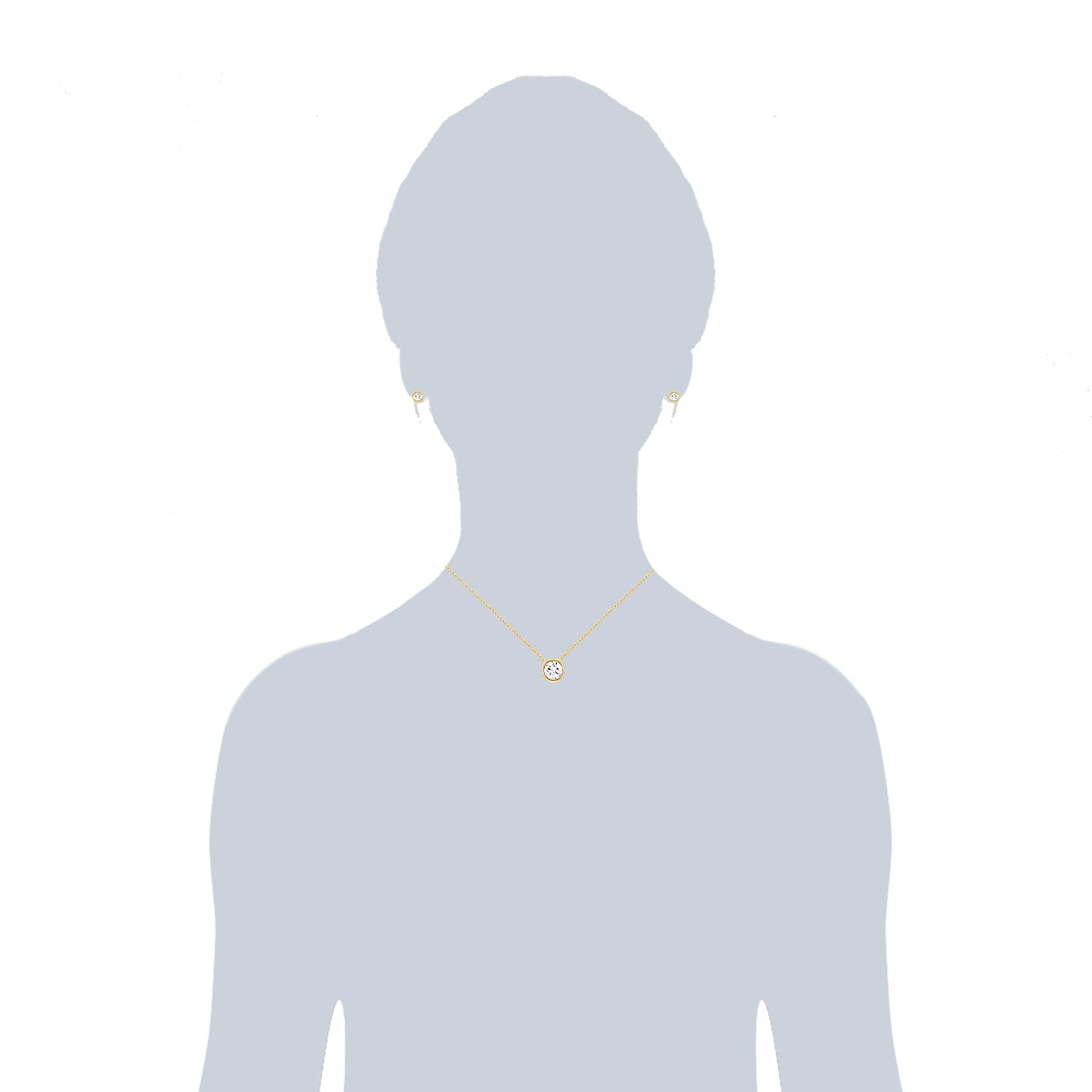 Rafaela Donata Set (Kette+Ohrstecker) Sterling Silber gelbgold verziert mit Kristallen von Swarovski® weiß im Angebot