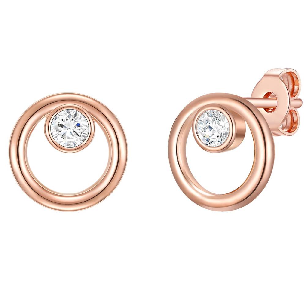 Rafaela Donata Ohrstecker Sterling Silber roségold Zirkonia weiß