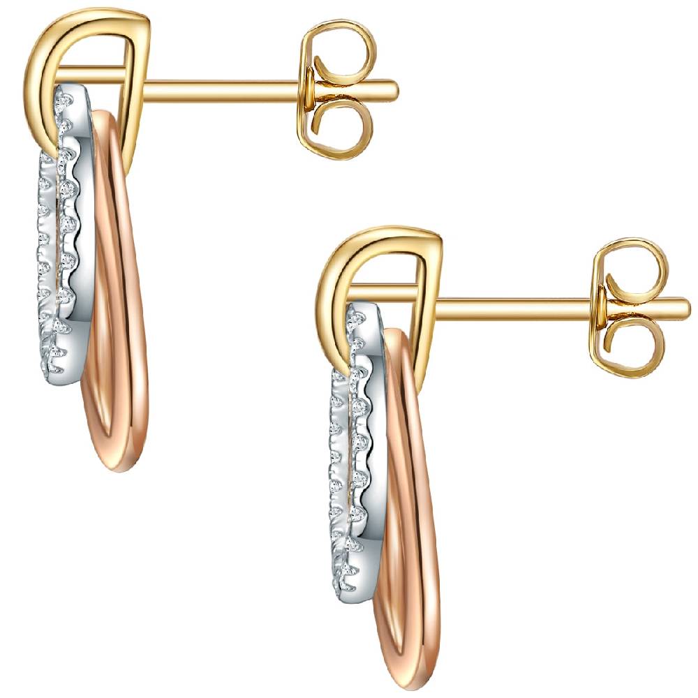 Rafaela Donata Ohrstecker Sterling Silber tri-Color Zirkonia weiß Outlet