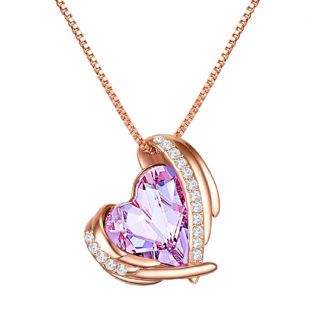 Rafaela Donata Kette mit Anhänger Sterling Silber roségold verziert mit Kristallen von Swarovski® Violet weiß