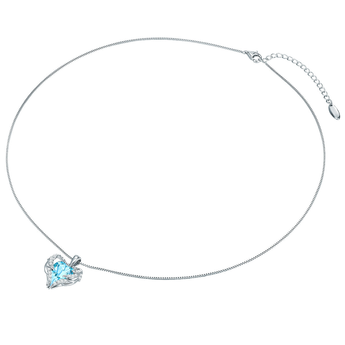 Rafaela Donata Kette mit Anhänger Sterling Silber verziert mit Kristallen von Swarovski® aquamarin weiß Schlussverkauf