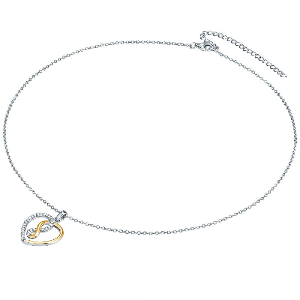 Rafaela Donata Kette mit Anhänger Sterling Silber bi-Color Zirkonia weiß Fabrikverkauf