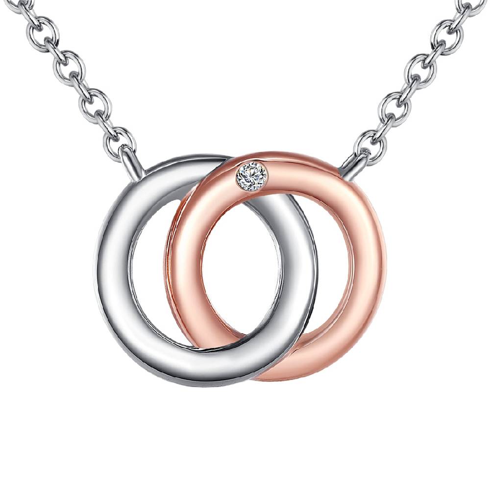 Rafaela Donata Kette mit Anhänger Sterling Silber bi-Color Diamant weiß