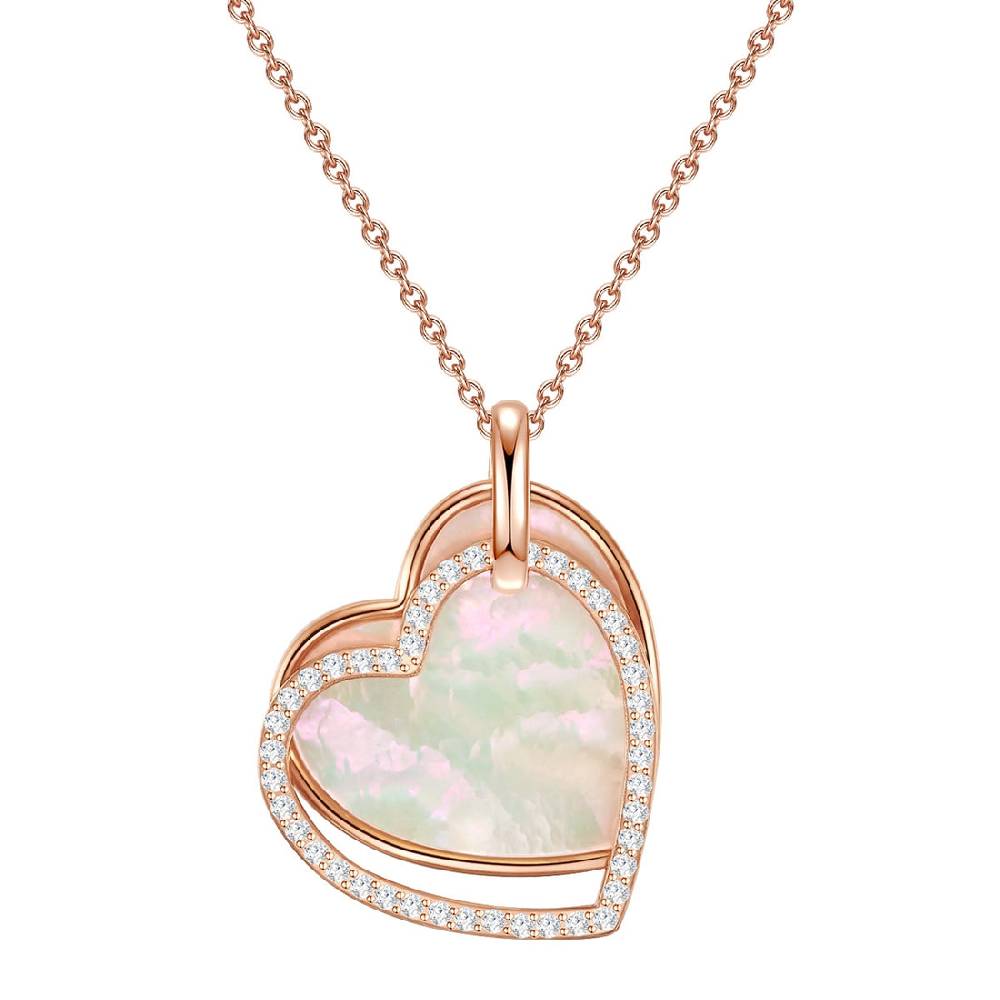 Rafaela Donata Kette Sterling Silber roségold Perlmutt Zirkonia weiß