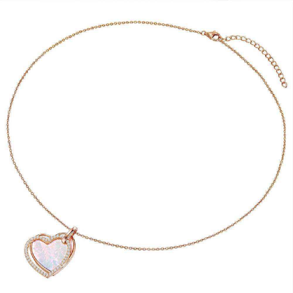 Rafaela Donata Kette Sterling Silber roségold Perlmutt Zirkonia weiß Meist gekauft