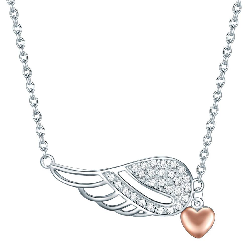 Rafaela Donata Kette mit Anhänger Sterling Silber bi-Color Zirkonia weiß