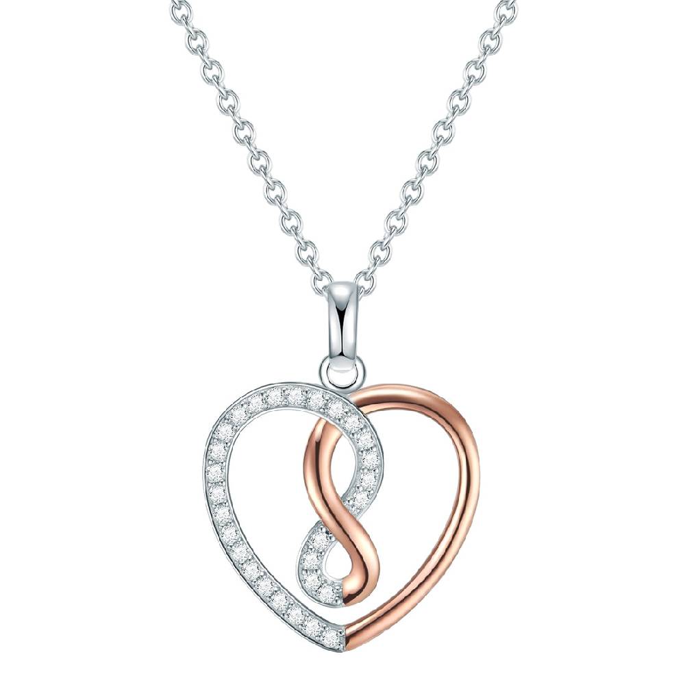Rafaela Donata Kette mit Anhänger Sterling Silber bi-Color Zirkonia weiß