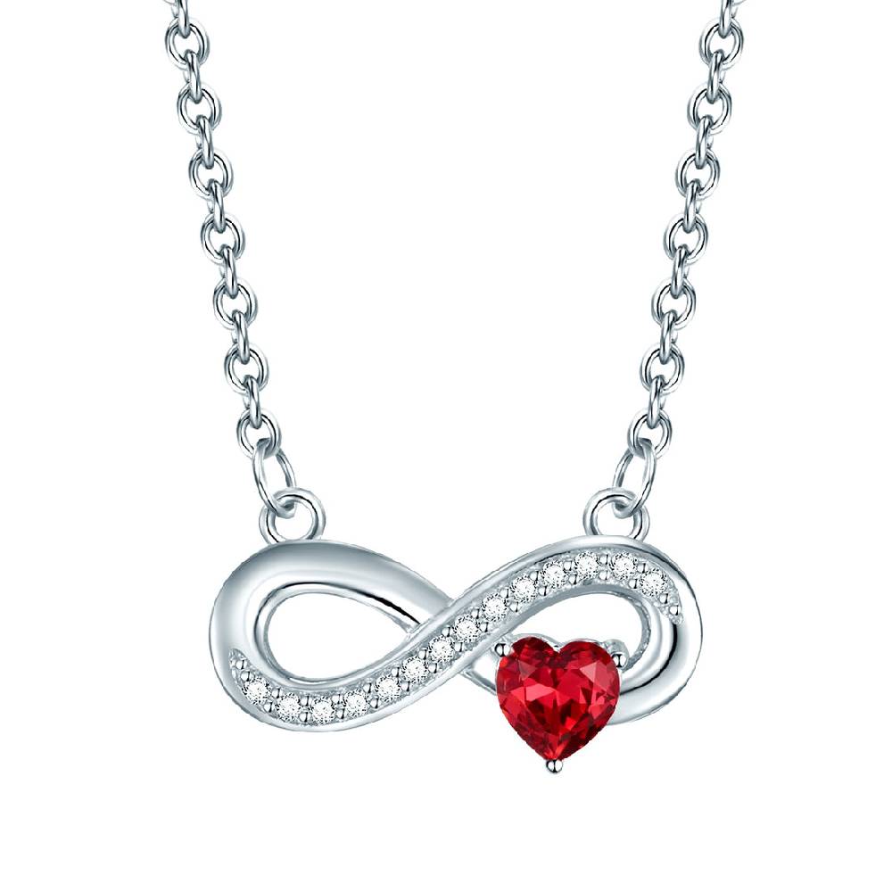 Rafaela Donata Kette mit Anhänger Sterling Silber Zirkonia weiß rot