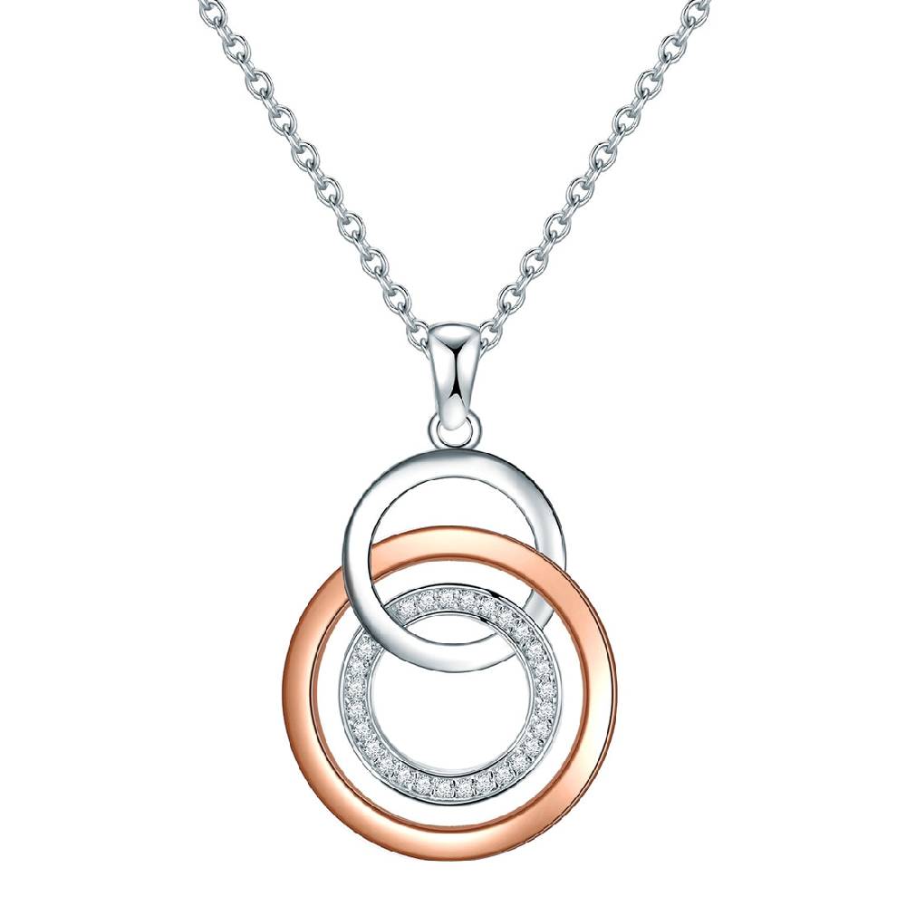 Rafaela Donata Kette mit Anhänger Sterling Silber bi-Color Zirkonia weiß