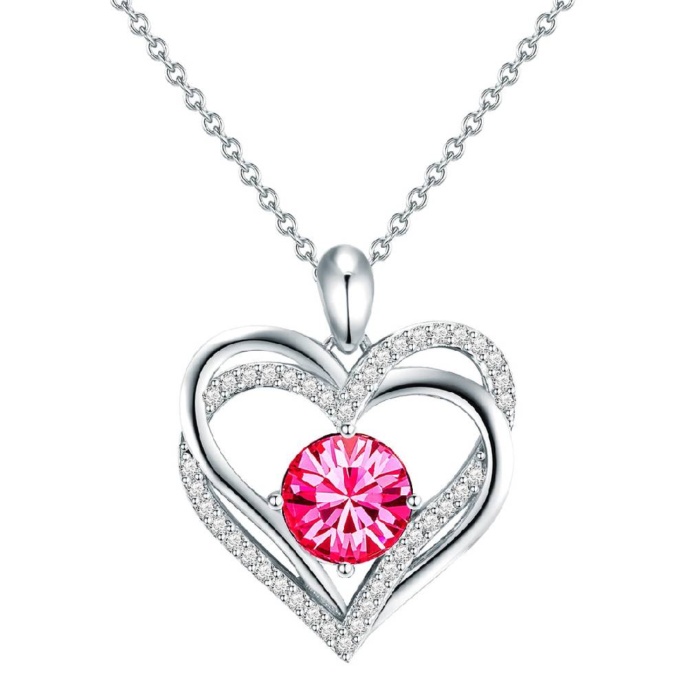 Rafaela Donata Kette mit Anhänger Sterling Silber verziert mit Kristallen von Swarovski® pink Zirkonia weiß