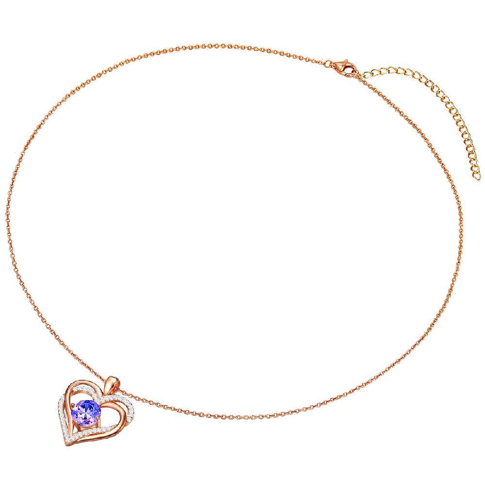 Rafaela Donata Kette mit Anhänger Sterling Silber roségold verziert mit Kristallen von Swarovski® violet Zirkonia w Neueste Mode