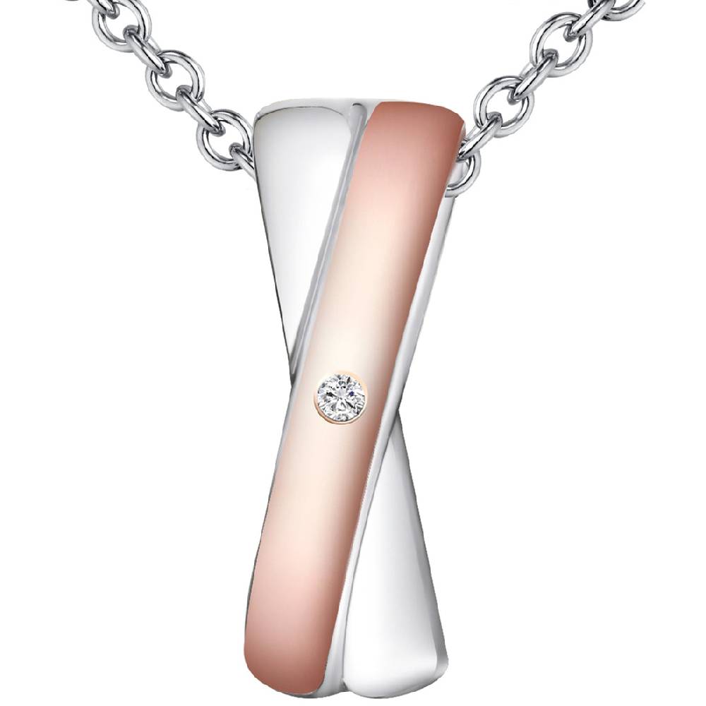 Rafaela Donata Kette mit Anhänger Sterling Silber bi-Color Diamant weiß