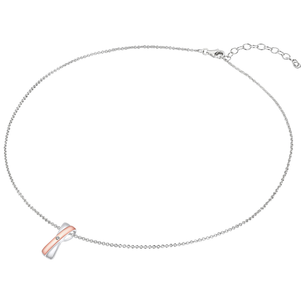 Rafaela Donata Kette mit Anhänger Sterling Silber bi-Color Diamant weiß Hotsell