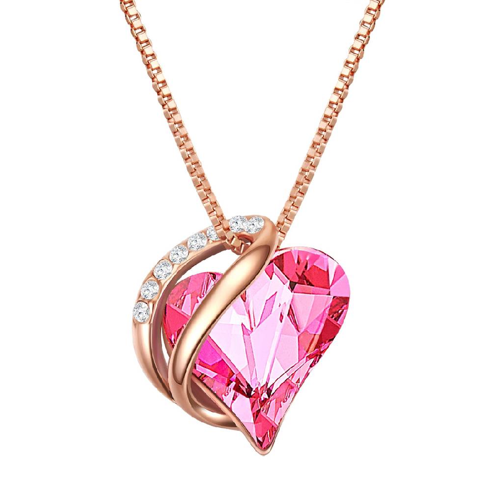 Rafaela Donata Kette mit Anhänger Sterling Silber roségold verziert mit Kristallen von Swarovski® Rosa weiß