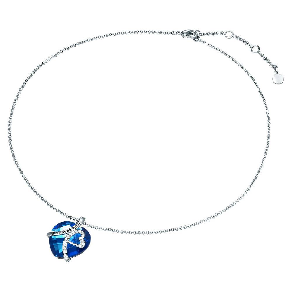 Rafaela Donata Kette mit Anhänger Zirkonia weiß Glas blau Tägliche Deals