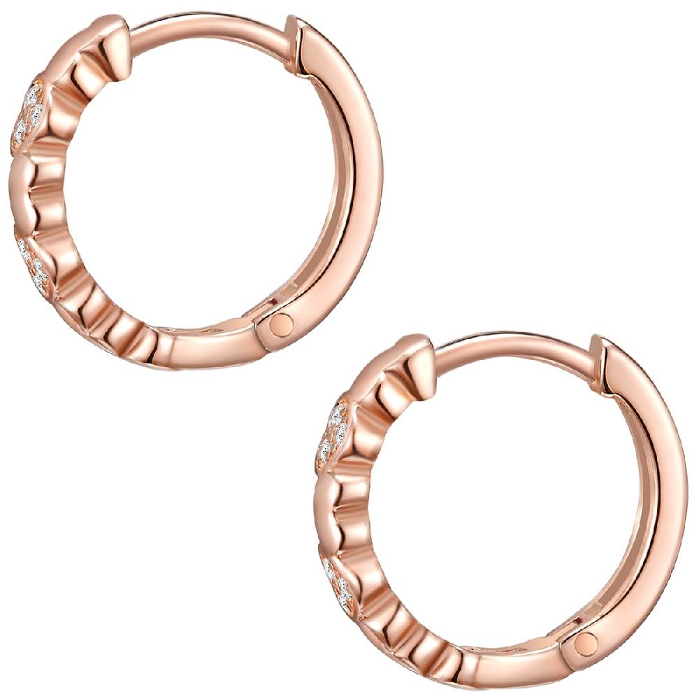 Rafaela Donata Creolen Sterling Silber roségold Zirkonia weiß Verkauf