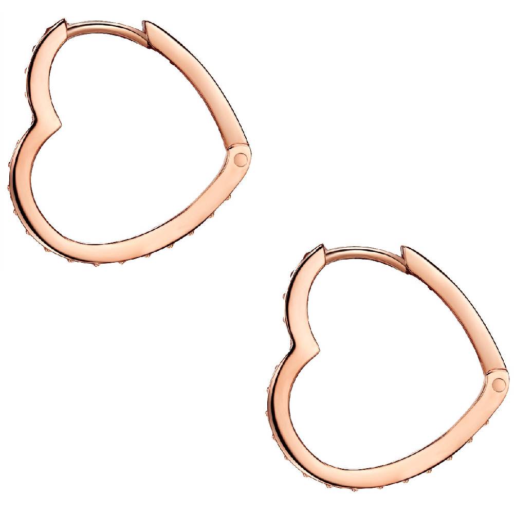 Rafaela Donata Klappcreolen Sterling Silber roségold Zirkonia weiß im Angebot