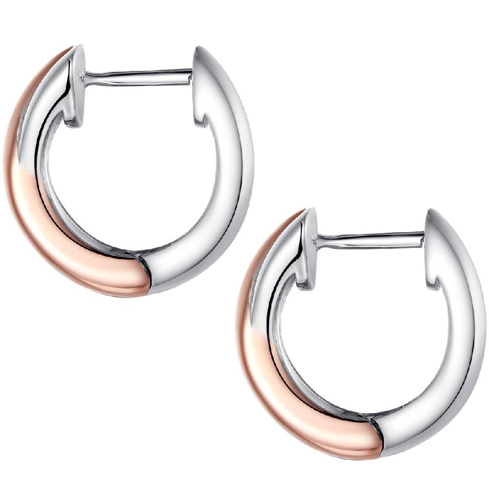 Rafaela Donata Klappcreolen Sterling Silber bi-Color Diamant weiß Fabrikverkauf