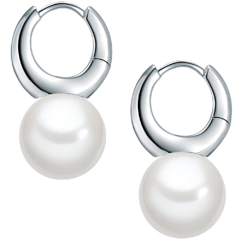 Rafaela Donata Creolen Sterling Silber Muschelkernperle weiß Fabrikverkauf