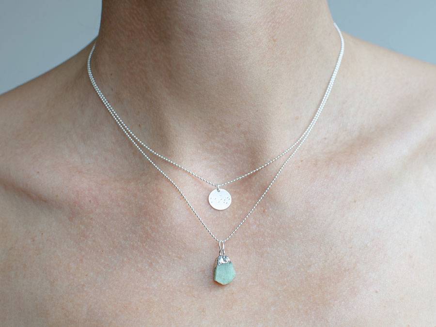 Renna Deluxe GEBURTSSTEIN Kette Silber Schlussverkauf
