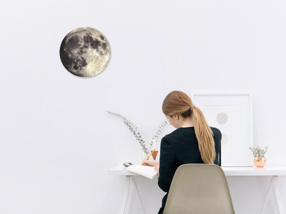 Renna Deluxe MOND Bild auf Holz Outlet