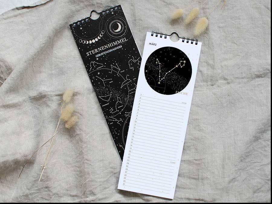 Renna Deluxe GEBURTSTAGSKALENDER Sternzeichen immerwährend Verkauf