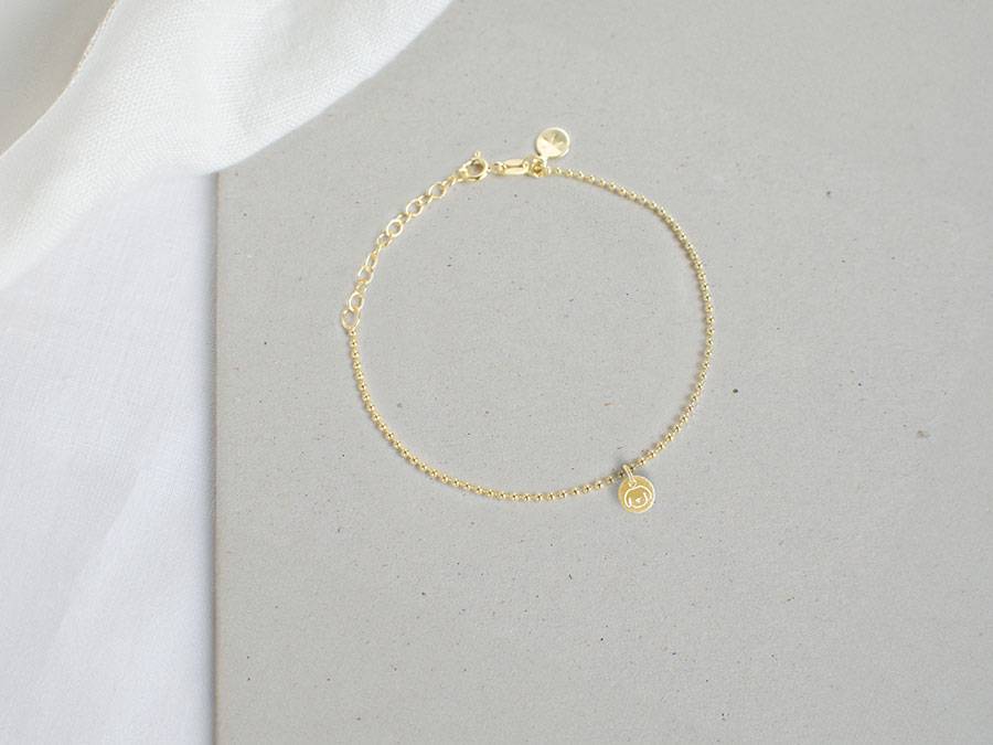 Renna Deluxe Kugel Armband mit HUND Anhänger Gold Günstiger Verkauf