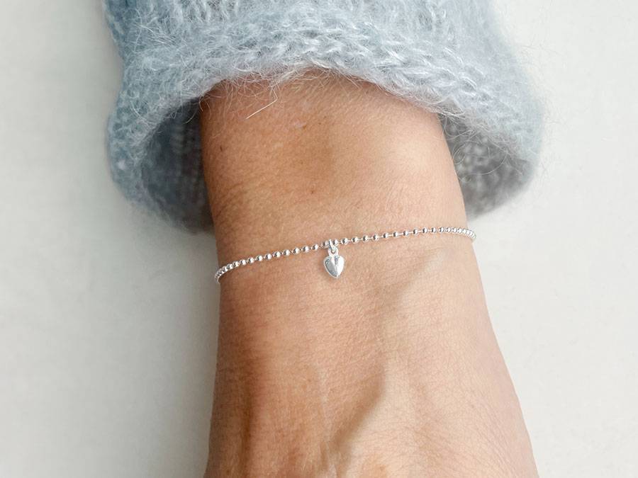 Renna Deluxe Kugel Armband mit HERZ Silber Fabrikverkauf
