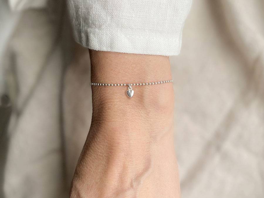 Renna Deluxe Kugel Armband mit HERZ Silber Fabrikverkauf