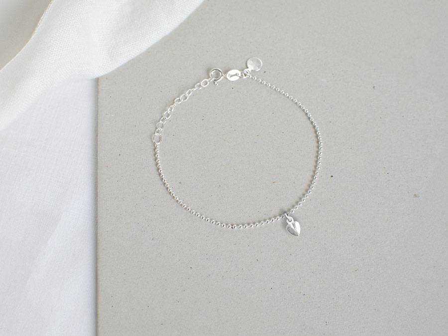 Renna Deluxe Kugel Armband mit HERZ Silber Fabrikverkauf