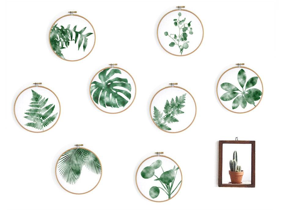 Renna Deluxe Farnwedel _ Bild im Stickrahmen Online