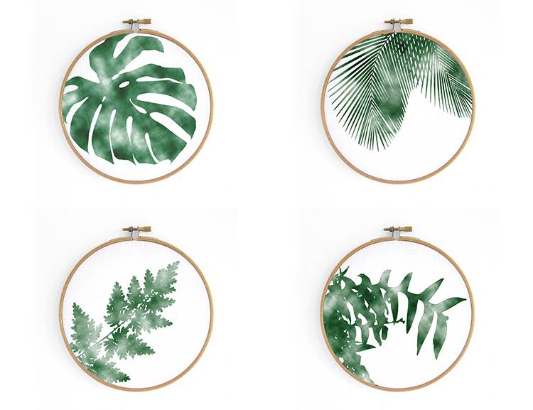 Renna Deluxe Farnwedel _ Bild im Stickrahmen Online