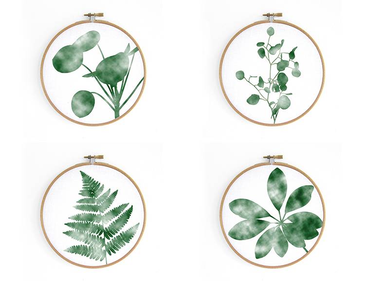 Renna Deluxe Farnwedel _ Bild im Stickrahmen Online