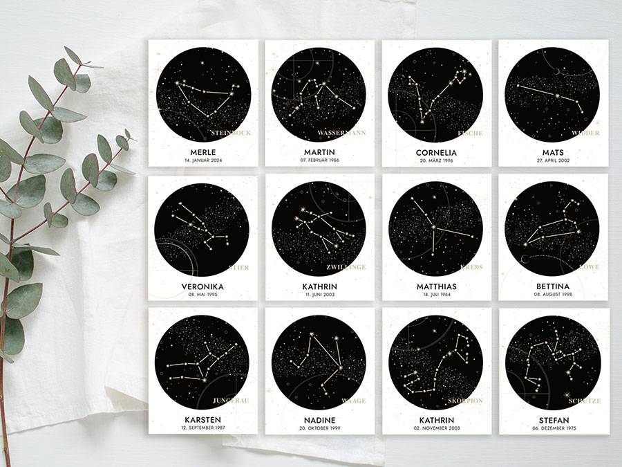 Renna Deluxe Sternzeichen Widder | Personalisiertes Flaschenetikett Fabrikverkauf
