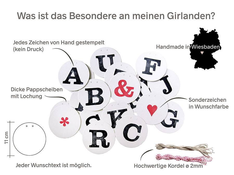 Renna Deluxe DANKE Girlande Hochzeitsgirlande Auslauf